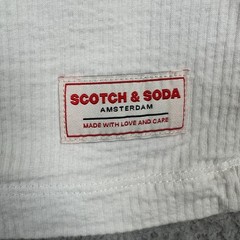 Scotch & Soda Amsterdam T Shirt Mens Size Medium Cream Ribbed Textured Stretch