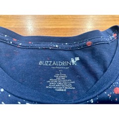 Buzz Aldrin NASA Galaxy Splatter Graphic T-Shirt Navy Blue Mens Large Space Tee
