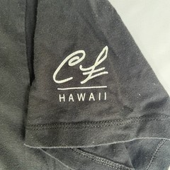 Clark Little Hawaii Shirt M Black Shoots Plumeria Floral Shore Waves Surf 3127