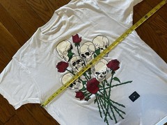 Vintage 1992 Fashion Victim Skull And Roses Single Stitch Shirt USA