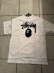A Bathing Ape BAPE x Stüssy Logo Graphic Crew Neck T-Shirt Black/White M