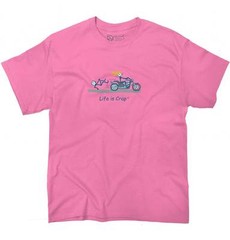 Life is Crap Biker Babe Funny Biking Fail Mens Short Sleeve Crewneck Tee