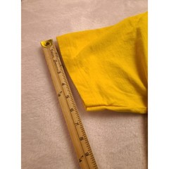 Vintage Style Yellow Short Sleeve T-Shirt Crew Neck V-Stitch Detail XL