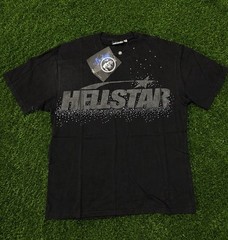 Hellstar Graphic T-Shirt Black Streetwear Sun Star Flare Logo Size M