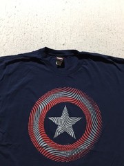 Mad Engine Marvel Shirt Men XL Navy Blue Red Logo Short Sleeve Captain America