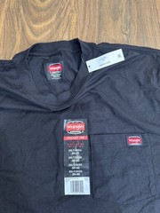 Wrangler Workwear Pocket T-Shirt Men’s 2XLT Black Moisture Wicking Crew Neck NWT