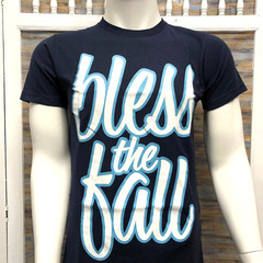 Bless The Fall Spell Out T Shirt Metal Core Band Blue Men’s Size S