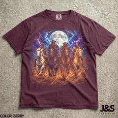 Cowboy Horse Vintage Graphic Comfort Tee Western Rodeo Animal Soft Casual