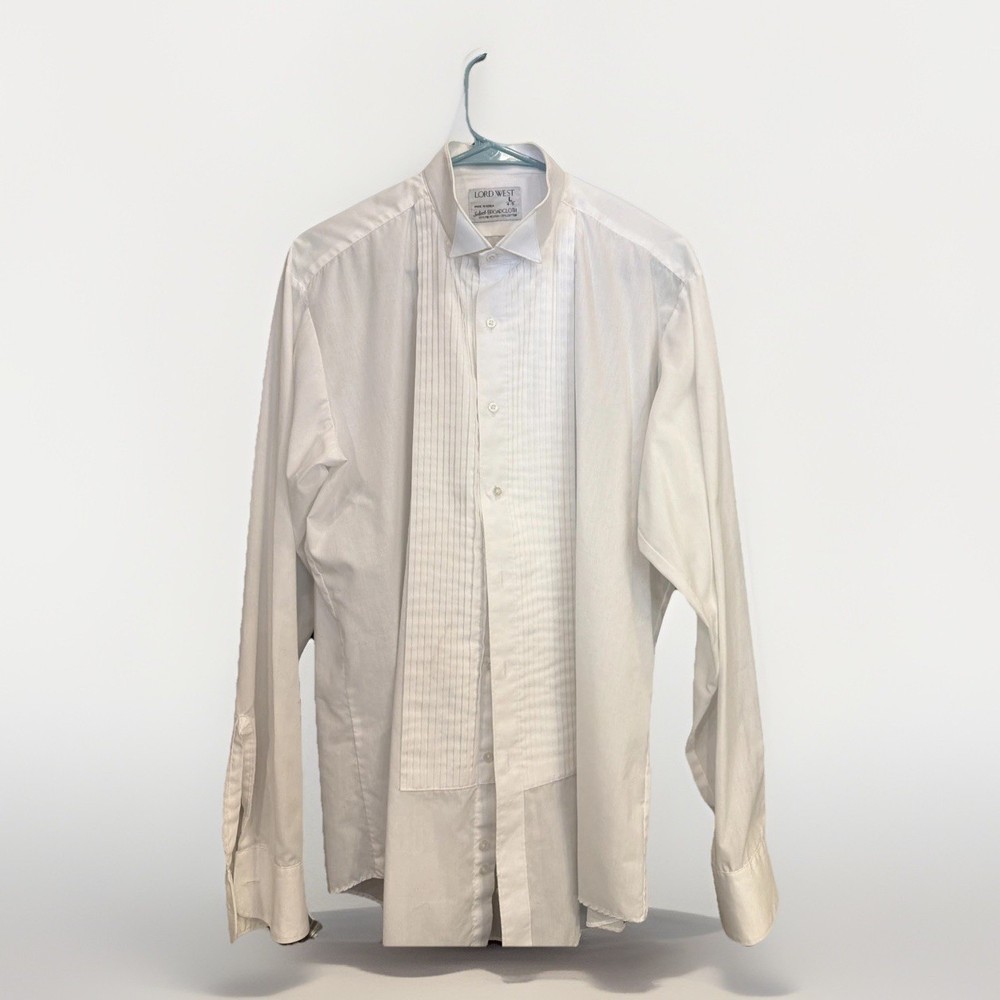 LORD WEST L 4-5 Tuxedo Shirt. Broadcloth Please Check Photos For Measurements