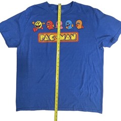 C-LIFE GROUP PacMan Graphic T-Shirt Tee Men XL Cobalt Blue Crew Neck Video Games