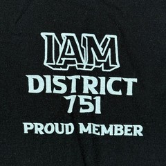 IAM District 751 Boeing Aerospace Machinists Union T Shirt Men 2XL Black Graphic