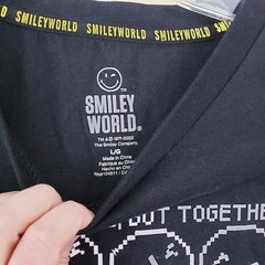 Smiley World Black Graphic T-Shirt Don’t Know Where But Together Large Rare