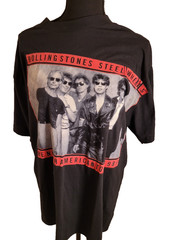 Vintage 1989 The Rolling Stones Steel Wheels Tour T Shirt Black Mens Large Xl