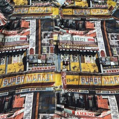 HUF S/S Button Down Vacation Shirt Bodega/Corner Store Print Men’s Size X-Large