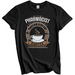 Pharmacist Fueled By Coffee Funny Graphic T-Shirt