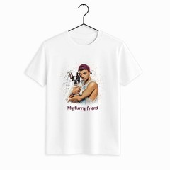 Pet Portrait Illustration Dog Cat Gift Unisex Crewneck T-shirt S-5XL