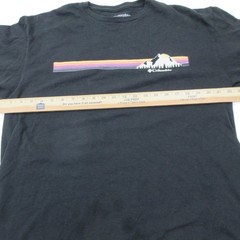 Columbia Shirt Mens XL Black Long Sleeve Mountain Graphic Tee Outdoor Hiking