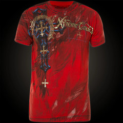 Xtreme Couture By Affliction Men’s T-Shirt Dark Doman Biker Red Tattoo S-5XL