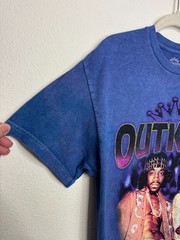 OutKast Medium Andre 3000 Big Boi T-Shirt Blue Mineral Wash Crewneck Cotton NWOT