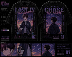Lost In The Moment Vintage Washed Graphic Tee Anime Streetwear