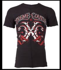 XTREME COUTURE by AFFLICTION Black TYPHOON Short Sleeve Slim Fit T-shirt NWT