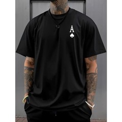 Summer Men’s 100% Pure Cotton Casual Sports Loose Oversized Retro Spade Printed