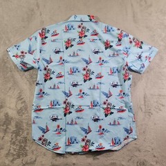 RSVLTS Shirt Mens Size 2XL Regatta Have A Bud Short Sleeve Button Down Blue