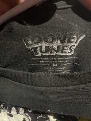 Looney Tunes M Black Long Sleeve Crew Neck Graphic T-Shirt Tweety Bugs Daffy