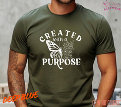 Unisex Created With A Purpose T-Shirt, Men T shirt,Women T shirt Gift Christian