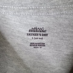 Way To Celebrate Shirt Mens L Gray Fathers Day Cotton Blend Short Sleeve Casual