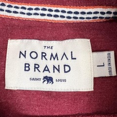 The Normal Brand Shirt Mens Large Red Crewneck Long Sleeve Chest Pocket Heavy