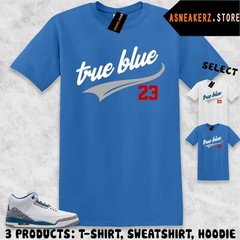 Tee Shirt Matching AJ 3 OG True Blue 2026 To Match Sneaker Jersey 23s T-Shirt