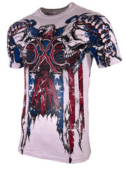 Xtreme Couture By Affliction Men’s T-Shirt COUTURE PATRIOT White Skull Biker S-5