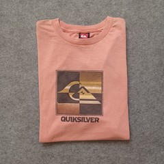 Quiksilver T Shirt Mens Large Peach Graphic Logo Short Sleeve Early 2000s