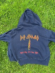 Def Leppard Original Vintage 1981 Tour Hooded Sweatshirt Broken Zipper