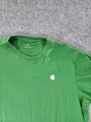 Apple Store Employee T-Shirt Short Sleeve Size Small Green Cotton Crew Neck