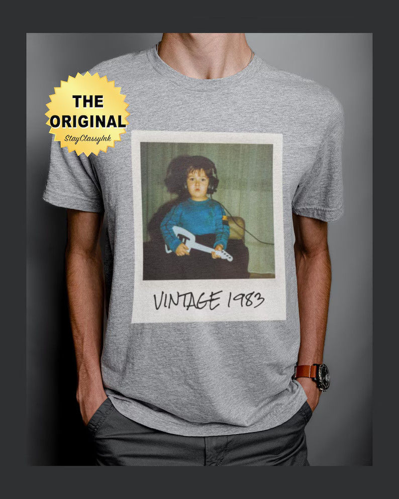 Custom Vintage Photo Year Comfort Tee Personalized Shirt Unisex Gift Idea