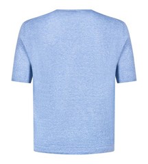 STILE LATINO t-shirt linen cotton EU 52 US 42 light blue melange normal fit