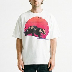 Badger Sunset Retro Wildlife Animal Nature Vintage Grunge t-shirt Outdoor Tee