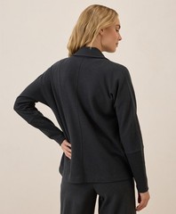 Pact Women’s Airplane Relaxed Blazer Medium Charcoal Heather Top Outerwear