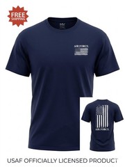 USAF US Air Force Navy Blue Double Sided T-Shirt – by MV Sport – Size XXL – NWT
