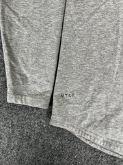 Bylt Gray Drop Cut Hooded Henley Lux Long Sleeve Cotton/Polyester/Spandex Size M