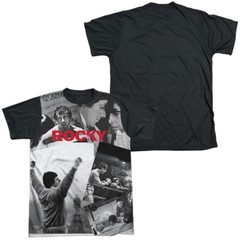 Rocky 40Th Anniversay Collage Adult Costume T Shirt (Black Back), S-3XL