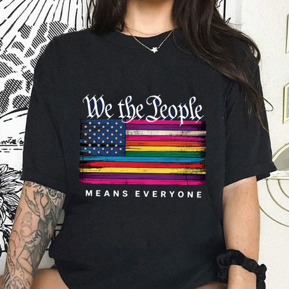 We The People Pride Shirt, Rainbow American Flag Tee, LGBTQ Equality Shirt