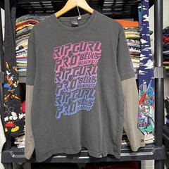 Rip Curl Pro Bells Beach 07 Men’s Gray Long Sleeve T-Shirt Size L Vintage Y2K