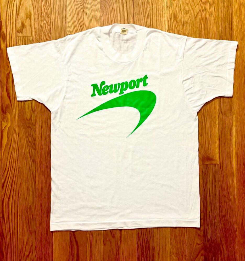 Vintage 80s Newport Cigarette NEON Green Promo T-shirt (L and XL)