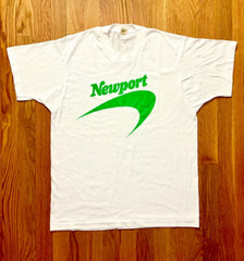 Vintage 80s Newport Cigarette NEON Green Promo T-shirt (L and XL)