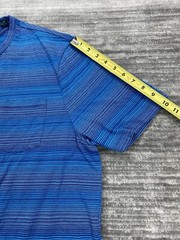 Perry Ellis Men’s Short Sleeve Blue Striped Shirt XXL