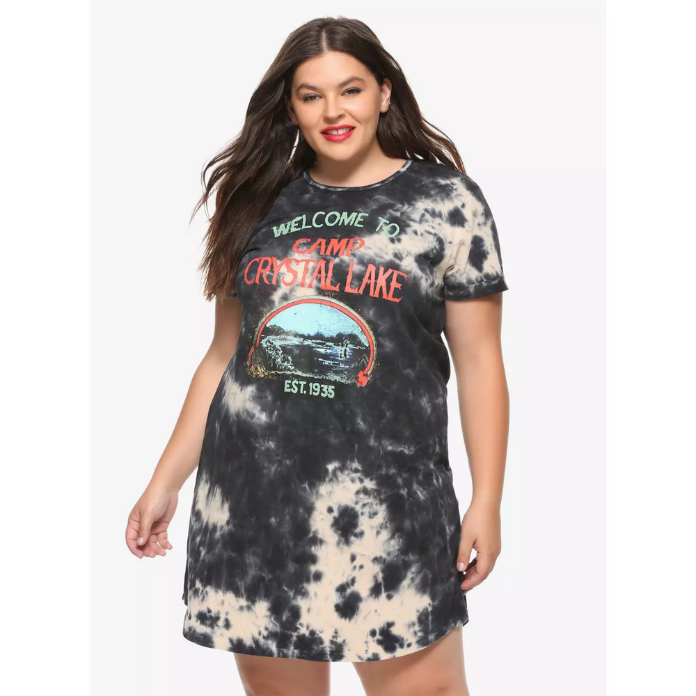 Friday the 13th – Welcome to Camp Crystal Lake acid wash t-shirt dress (sz 3)