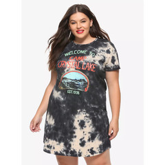 Friday the 13th – Welcome to Camp Crystal Lake acid wash t-shirt dress (sz 3)